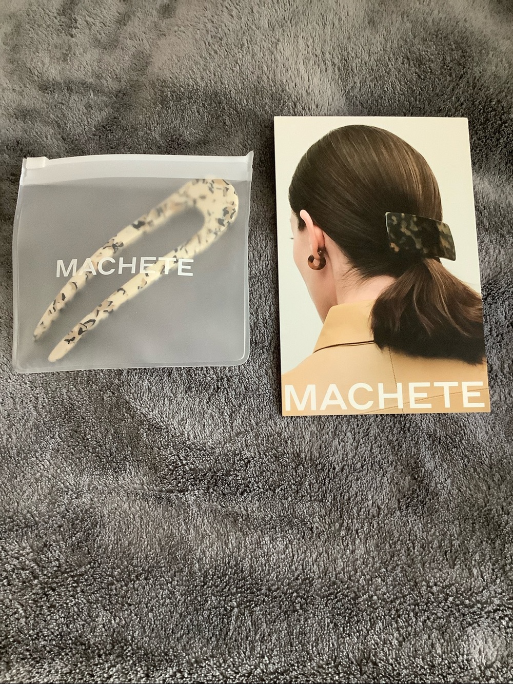 NIB Machete French Hair Pin In Terrazzo